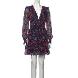 Floral silk saloni min dress